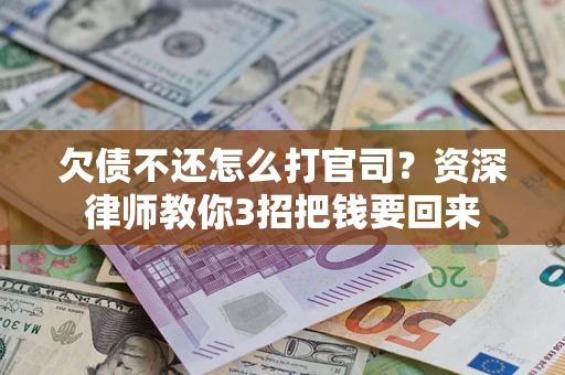 武汉欠债不还怎么打官司？资深律师教你3招把钱要回来